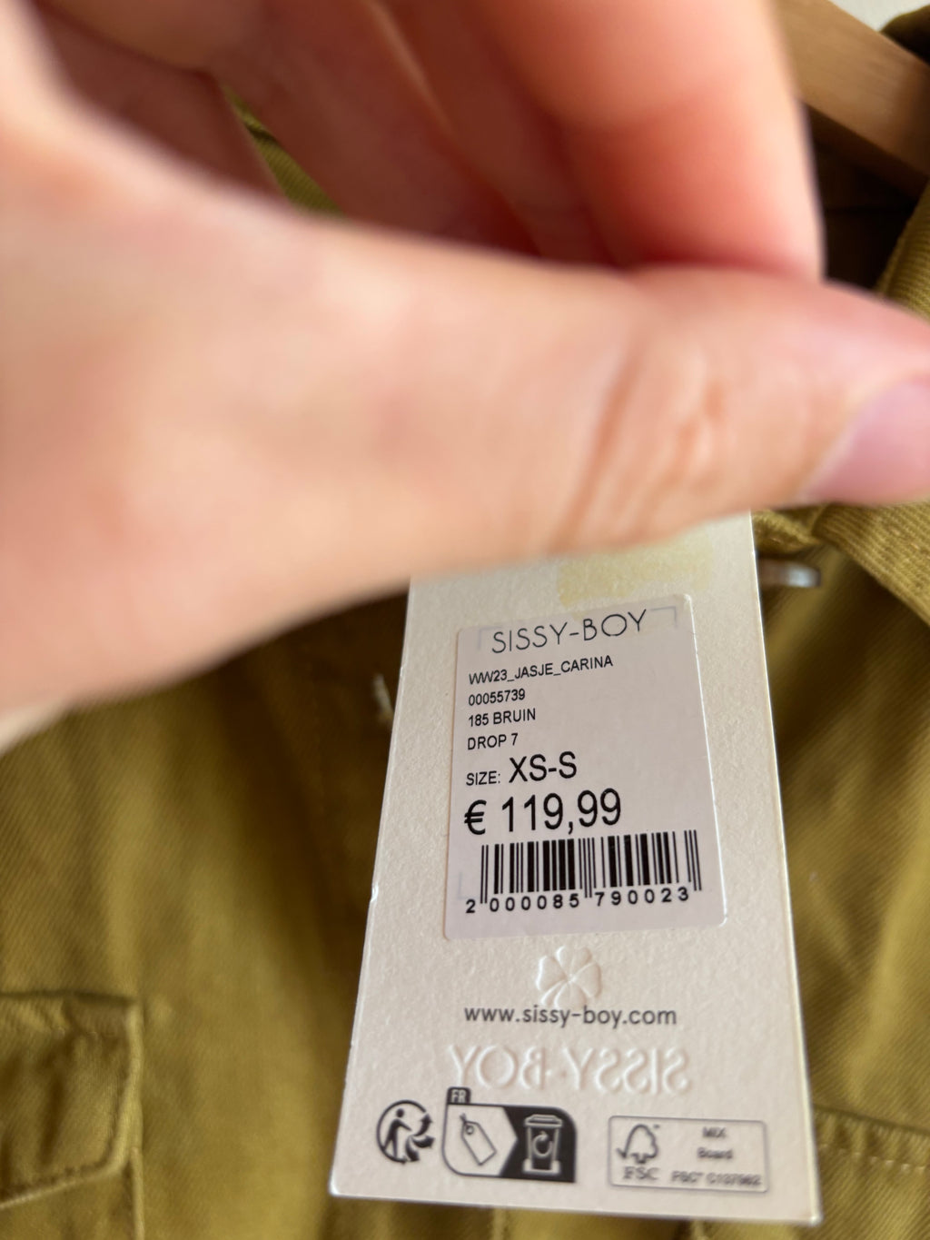 Nieuw sissy boy jasje XS/S kaki