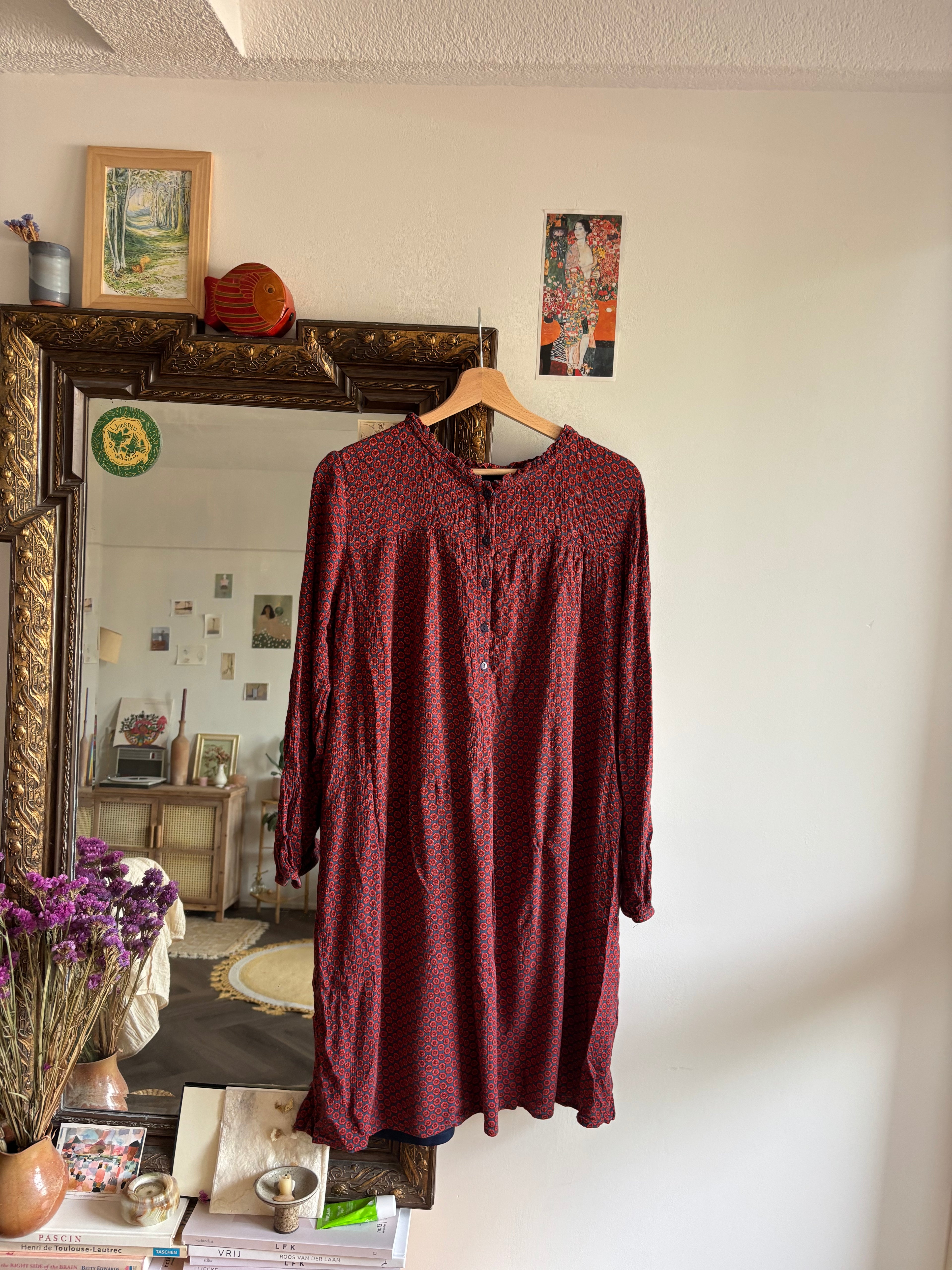 Jurkje vintage met bloemenprint 38/40