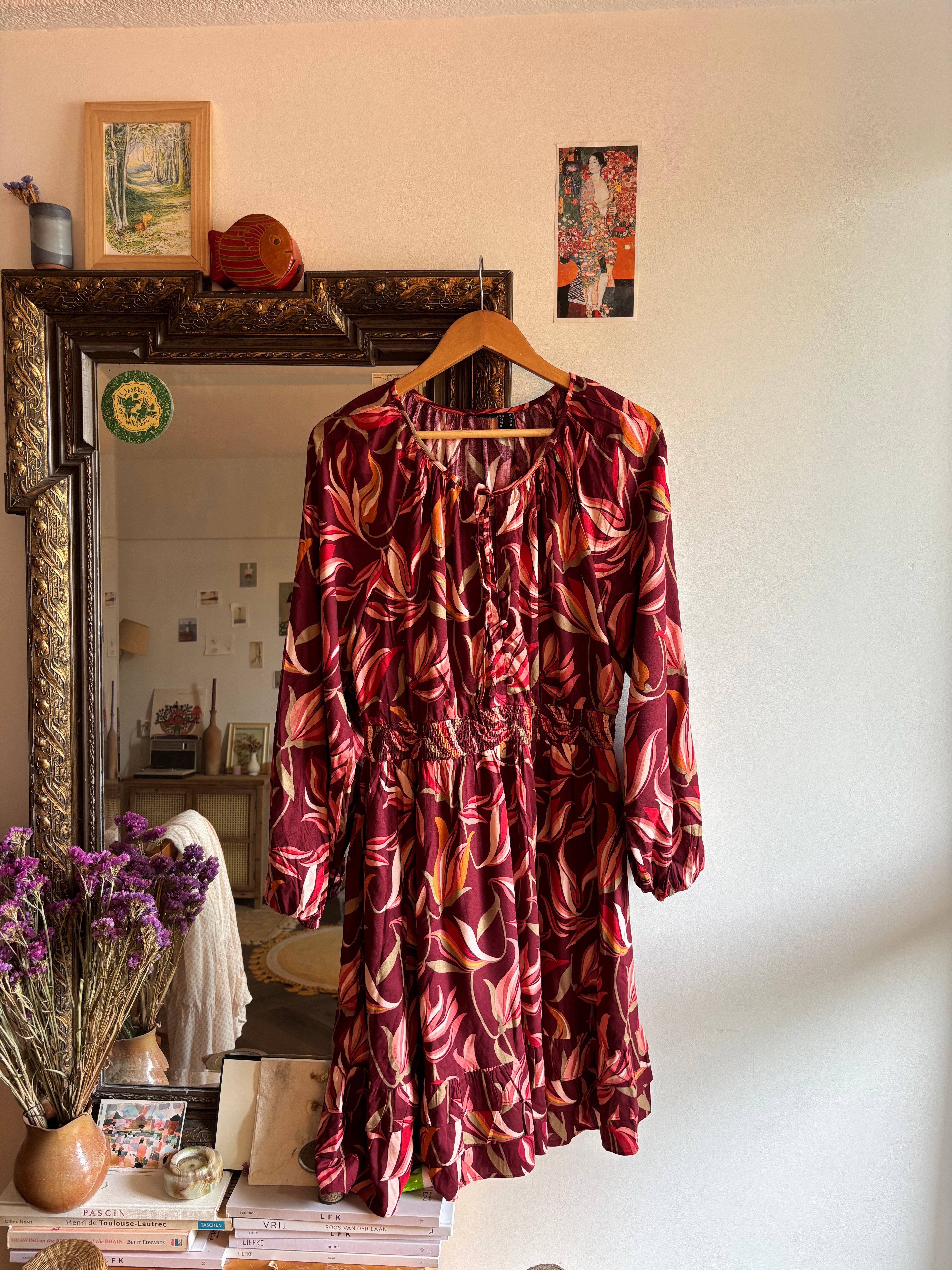Jurk met mooie print maat 40/42