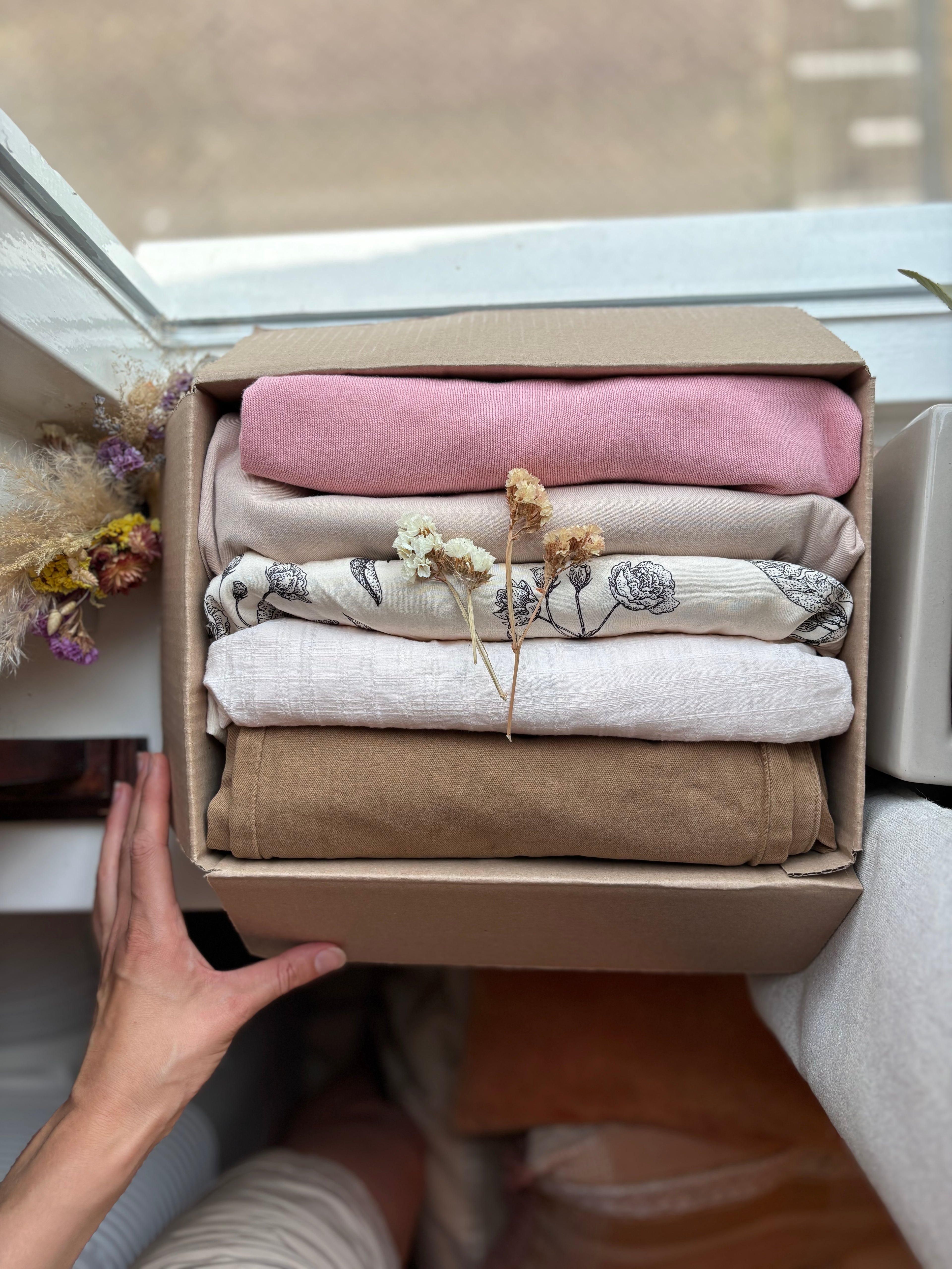 Parelpakket “Soft Blossom” maat 40/42