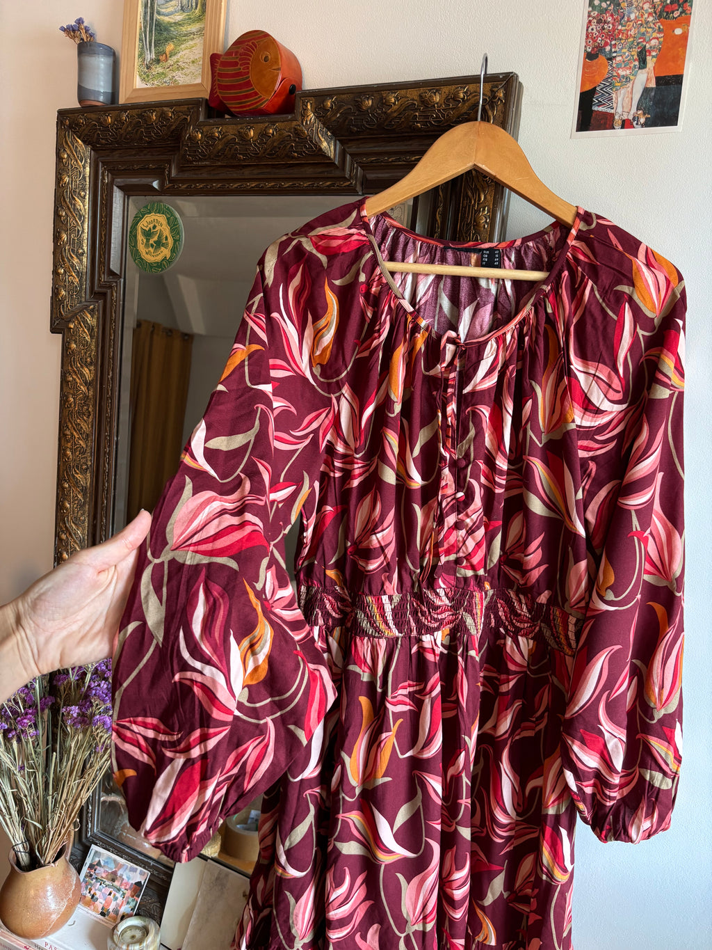 Jurk met mooie print maat 40/42