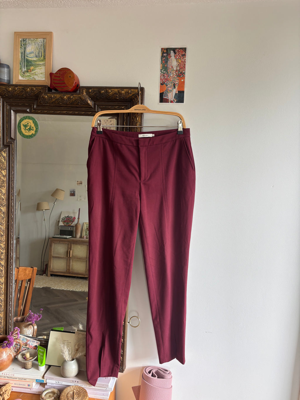Sissy boy broek paars/burgundy M