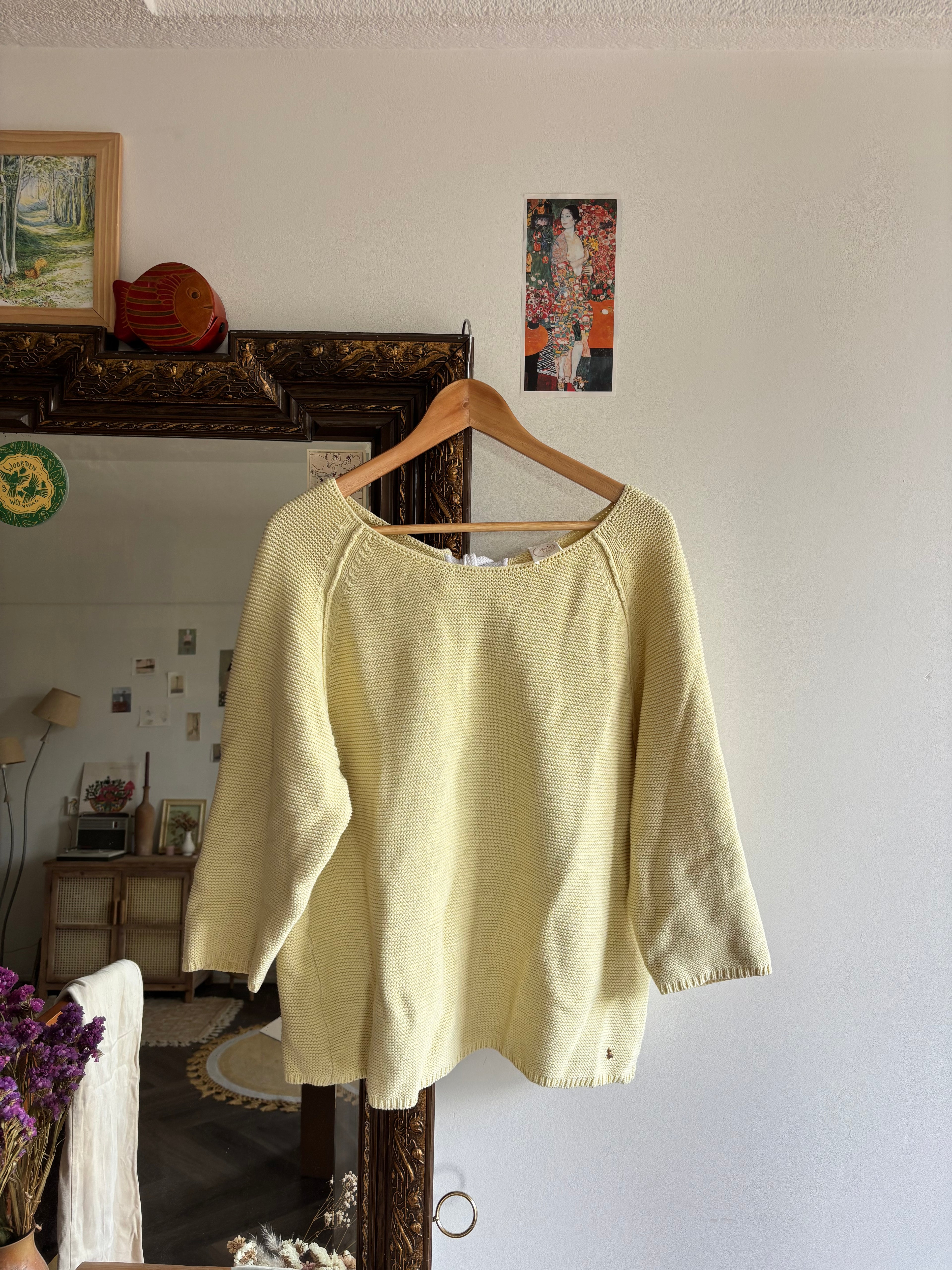 Lichtgele katoenen trui Des Petits Hauts