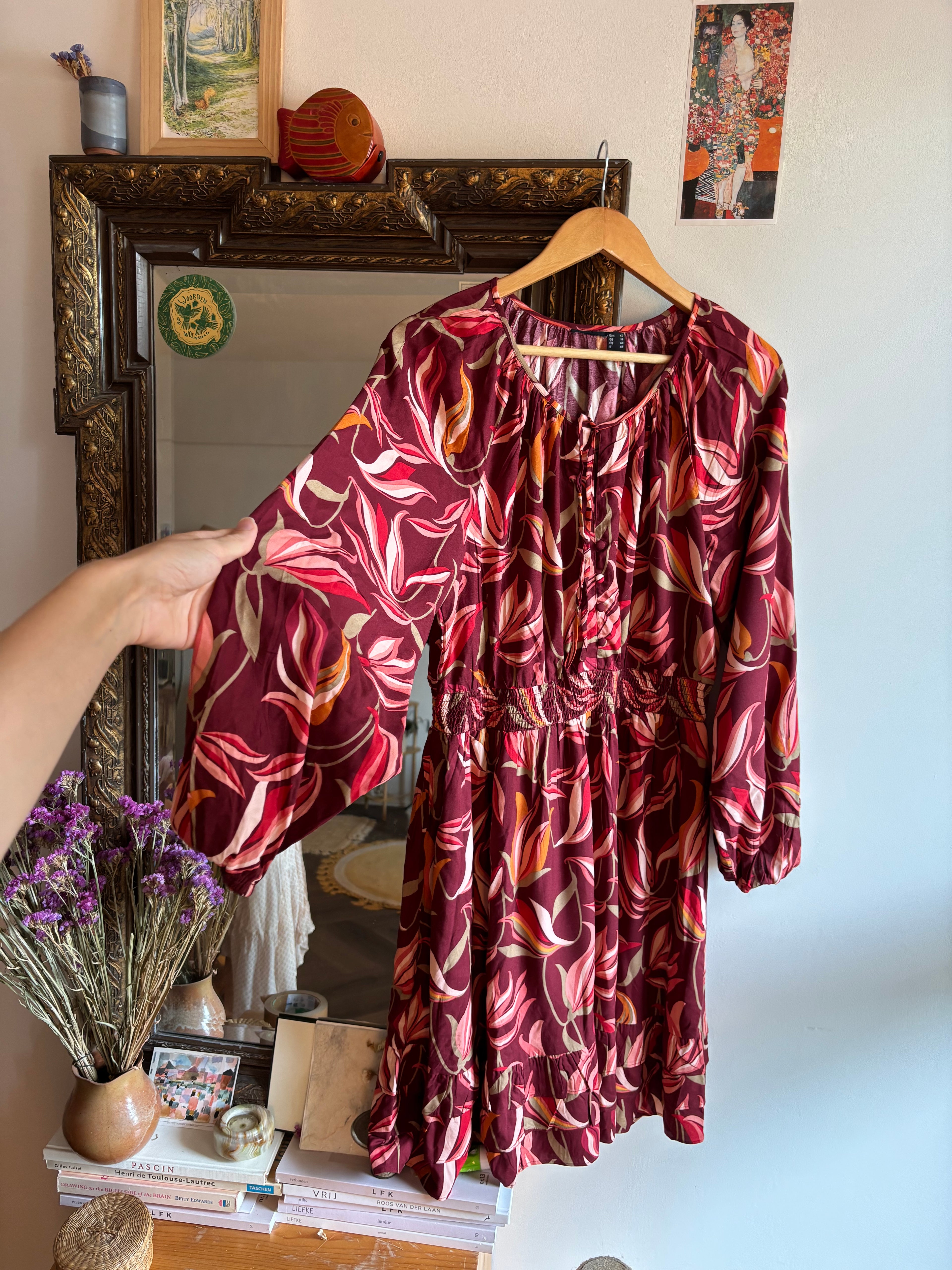 Jurk met mooie print maat 40/42